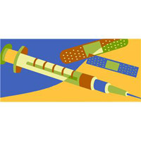 輸血や滅菌不十分な針や医療器具による感染